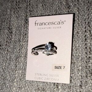 Francesca's Sterling Silver Ring with Cubic Zirconia size 7